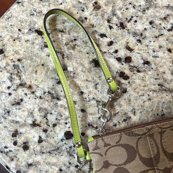Coach Signature Wristlet in Lime - Picture 2 of 6